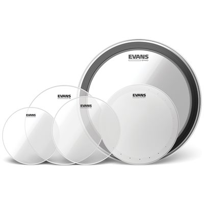 Evans EDP1-G2CLR-F G2 Clear Fusion Pack (10", 12", 14", 14" HD Dry, 22" EMAD Clear)