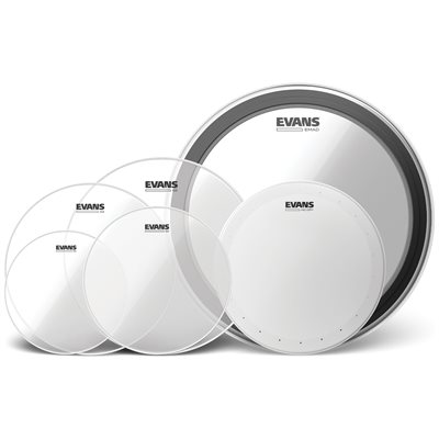 Evans EDPP1-G2CLR-R G2 Clear Rock Pack (10", 12", 16", 14" HD Dry, 22" EMAD Clear + 14" G2 Clear)