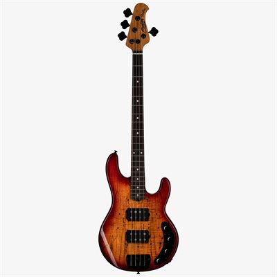 Sterling by Music Man StingRay HH RAY34HH Spalted Maple - Blood Orange Burst